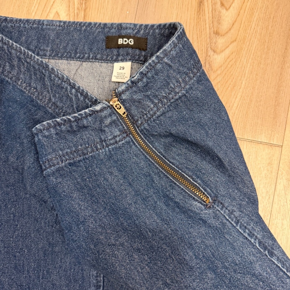 BDG 100% Cotton Denim Mini Skirt Women’s 29 Classic Retro Jean Zip-Up Clean Girl - Picture 3 of 5